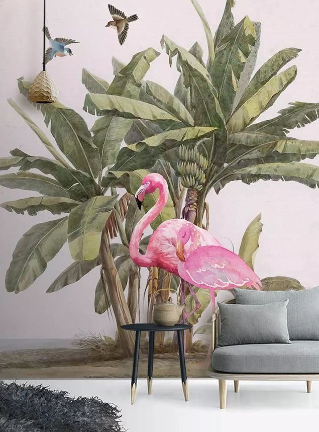 Fototapete mit Flamingos