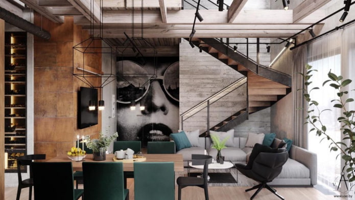 Fototapete im Innenraum im Loft-Stil