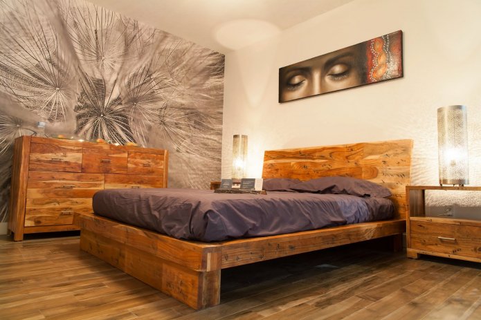 Fototapete Löwenzahn rechts vom Bett
