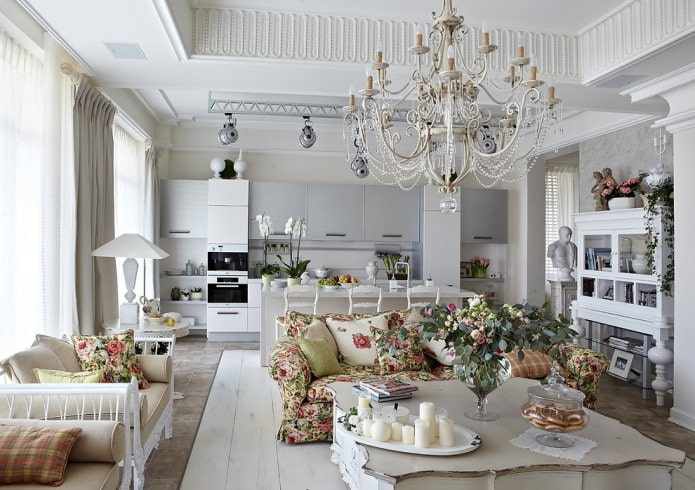 Wohnzimmer im Provence-Stil