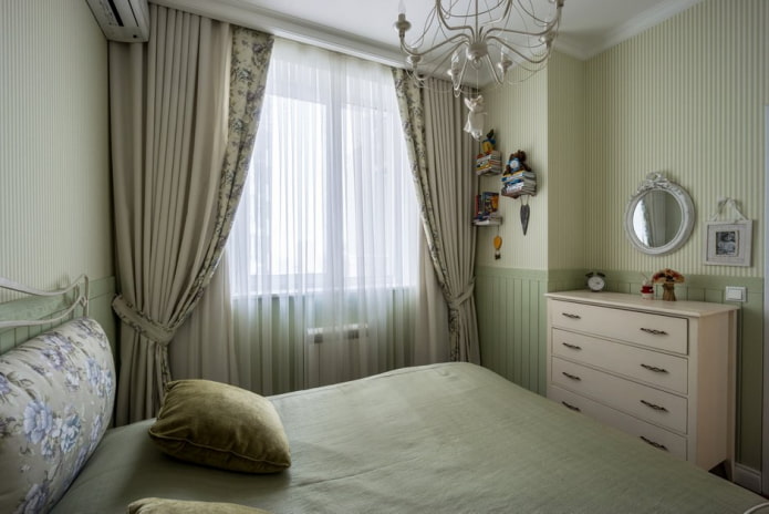 Schlafzimmer in Grüntönen
