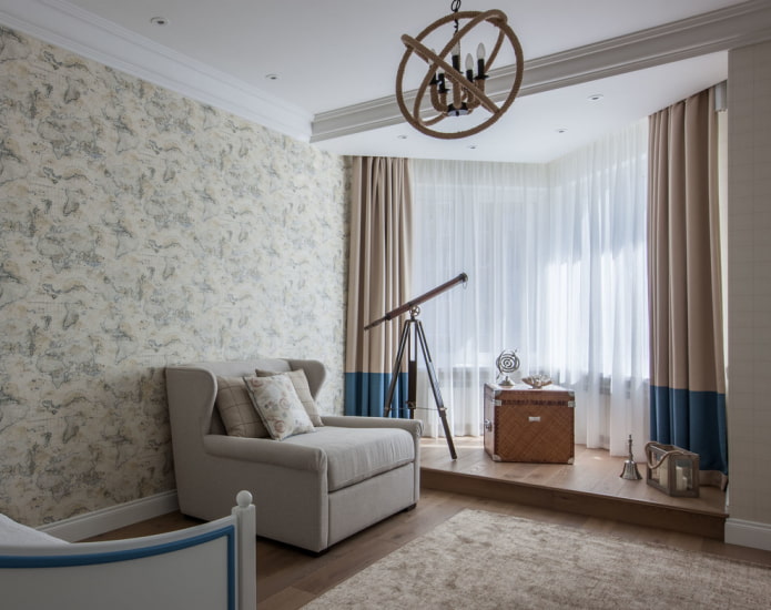 gemütliches Zimmer für einen Jungen mit einem eigenen Bereich am Fenster