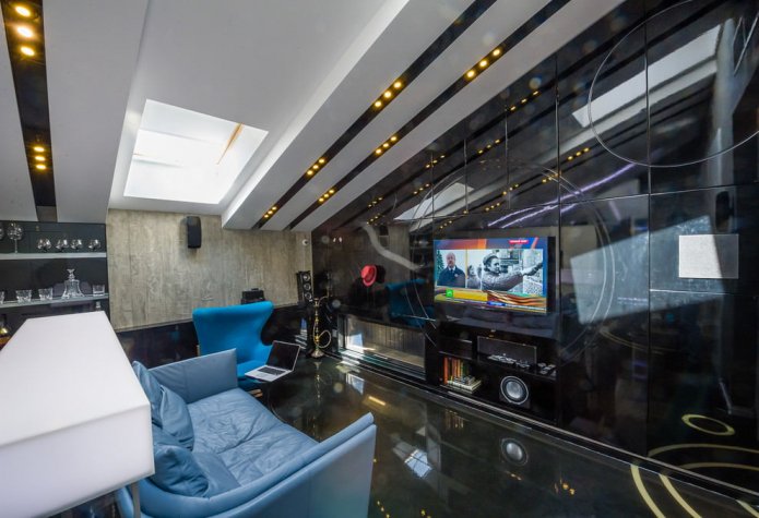 Wohnzimmer im Hightech-Stil
