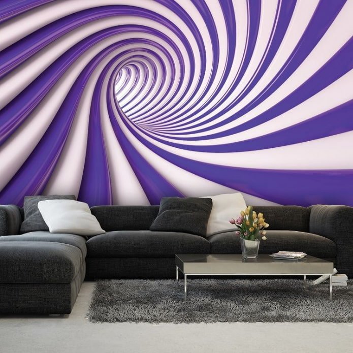 Abstrakte 3D-Tapete im Wohnzimmer