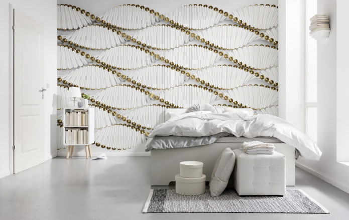 Abstrakte 3D-Tapete im Schlafzimmer