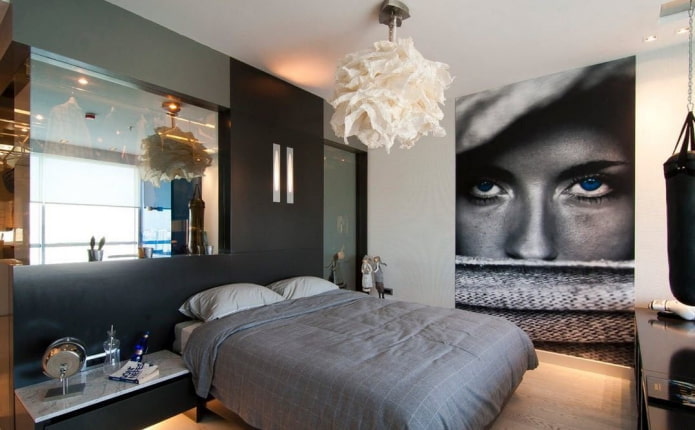 3D-Tapete mit Mädchen im Schlafzimmer