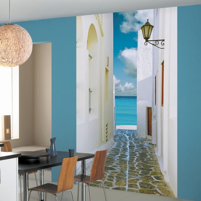 3D Fototapete im Kücheninterieur