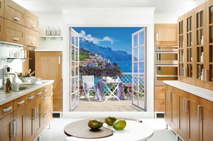 3D Fototapete im Kücheninterieur