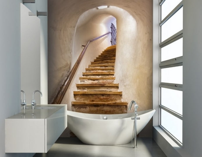 3D-Fototapete im Badezimmer