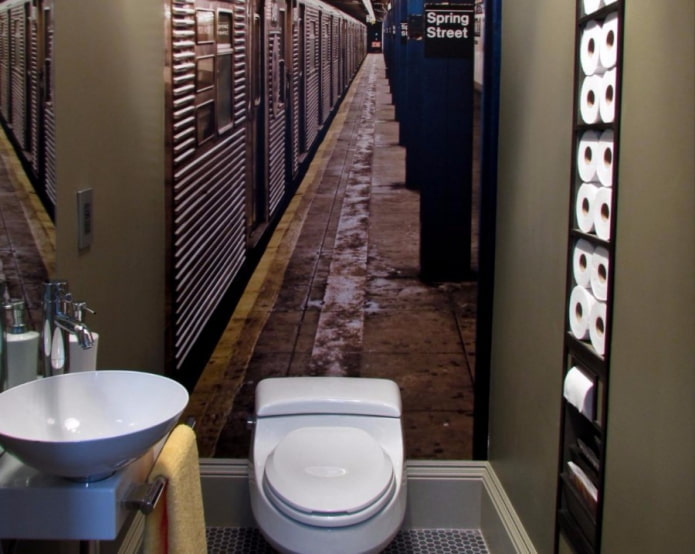 3D-Fototapete im Badezimmer