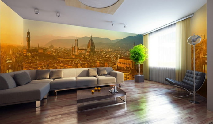 3D-Ecktapete im Innenraum
