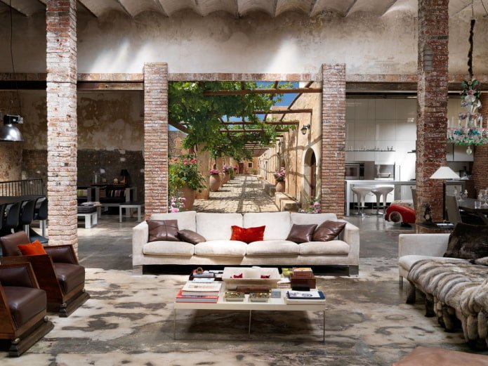 3D-Fototapete im Loft-Stil
