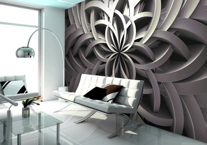 3D-Fototapete im Hightech-Stil