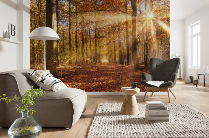 3D-Fototapete im Innenraum