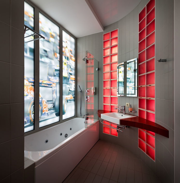 3D-Vorhänge im Badezimmer