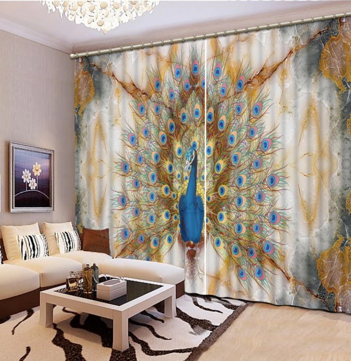 3D-Vorhänge im Wohnzimmer
