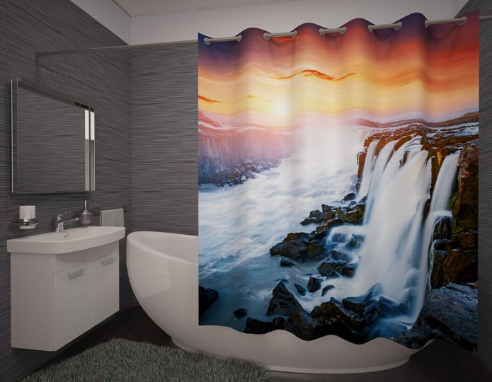3D-Vorhänge im Badezimmer