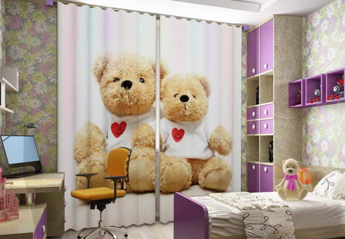3D-Vorhänge im Mädchenzimmer