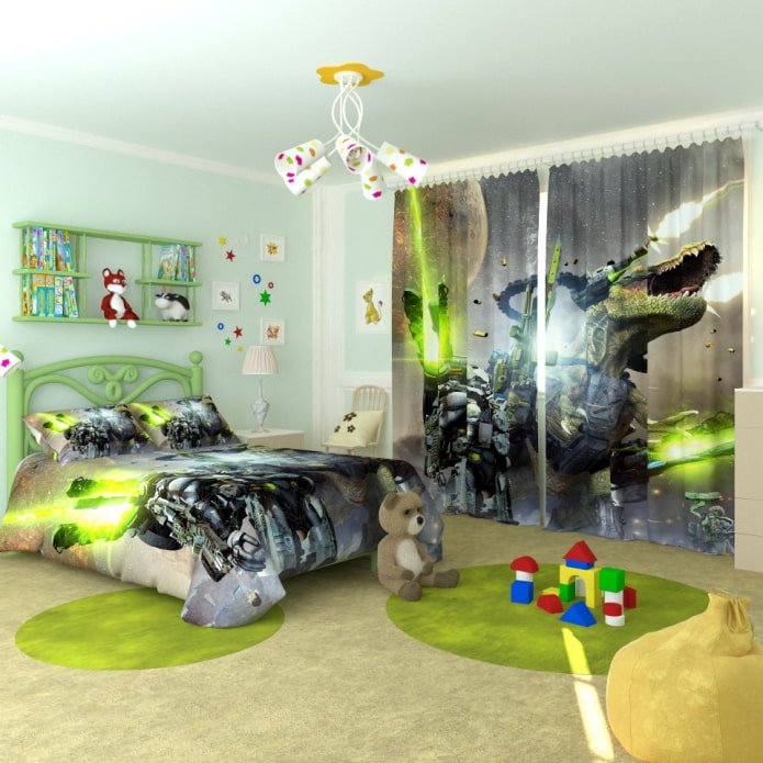 3D-Vorhänge im Jungenzimmer