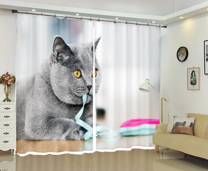 3D-Vorhänge im Wohnzimmer