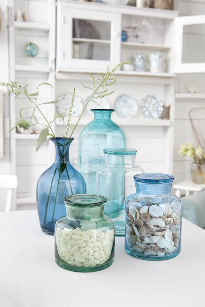 Farbige Glasflaschen