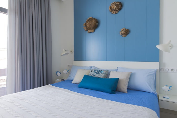 kleines Schlafzimmer im Marinestil