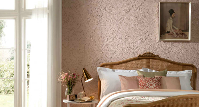 Schlafzimmer mit Acryltapeten