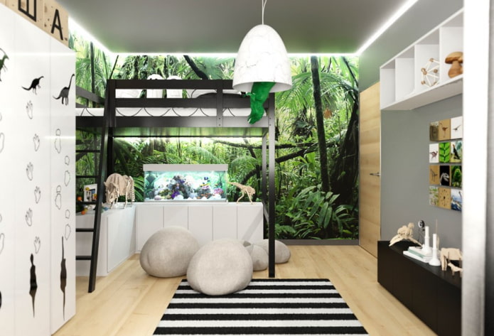 Kinderzimmereinrichtung mit Aquarium