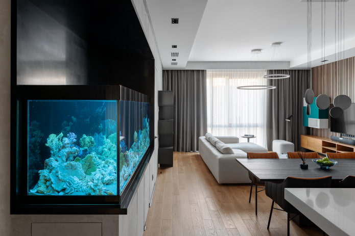 Wohnungseinrichtung mit Aquarium