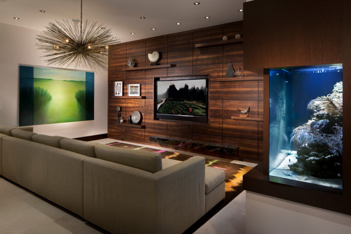 Wohnungseinrichtung mit Aquarium
