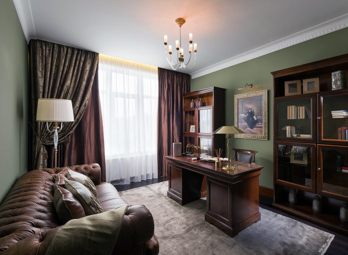 Ledersofa im Wohnzimmer