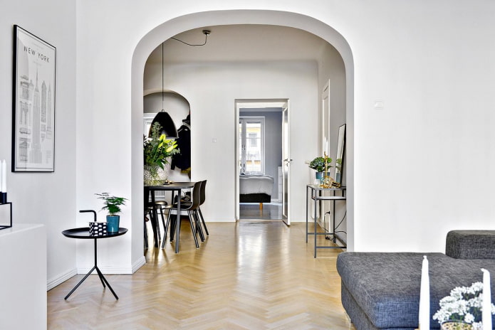 Bogen im skandinavischen Interieur