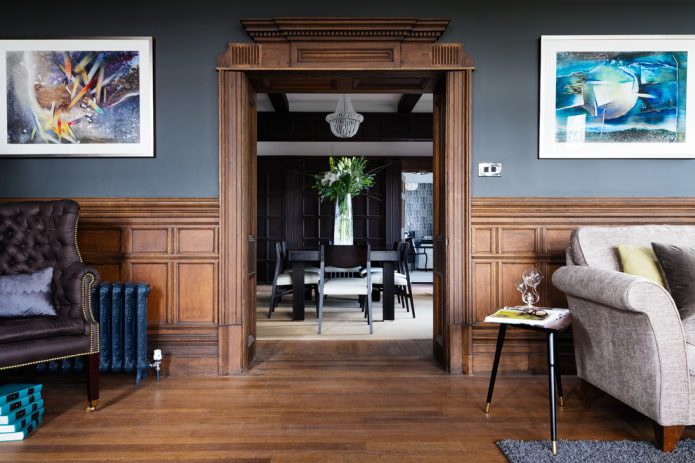 Holzbogen im Wohnzimmer