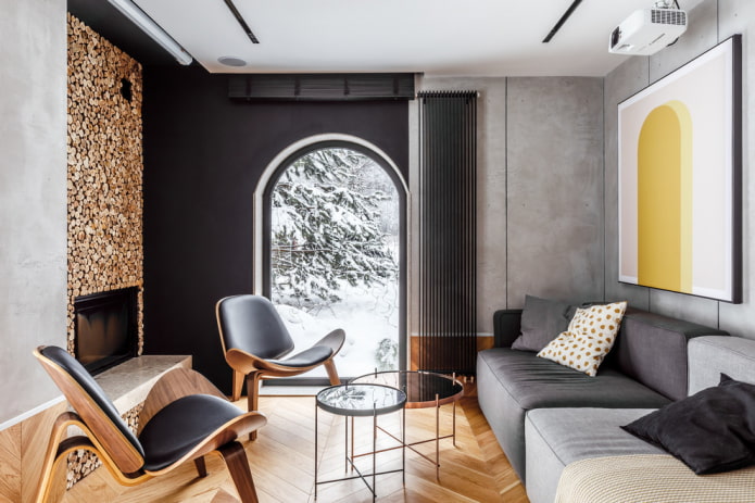 Fensterbogen im Wohnzimmer