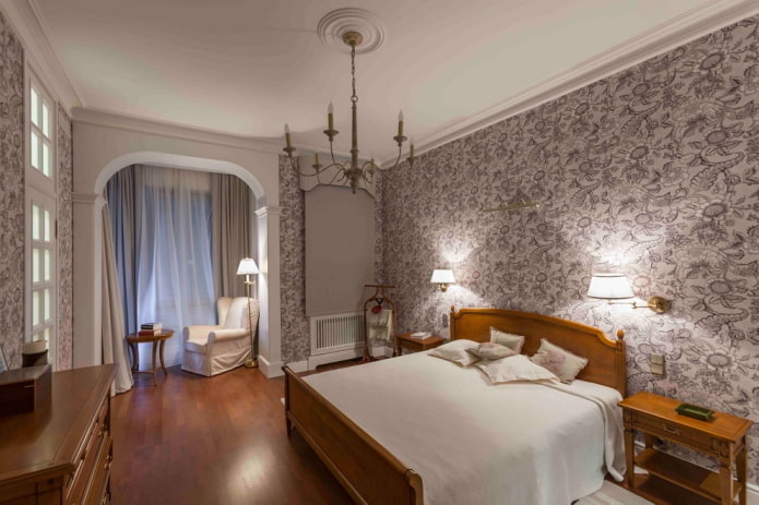 Gipskartonbogen im Schlafzimmer