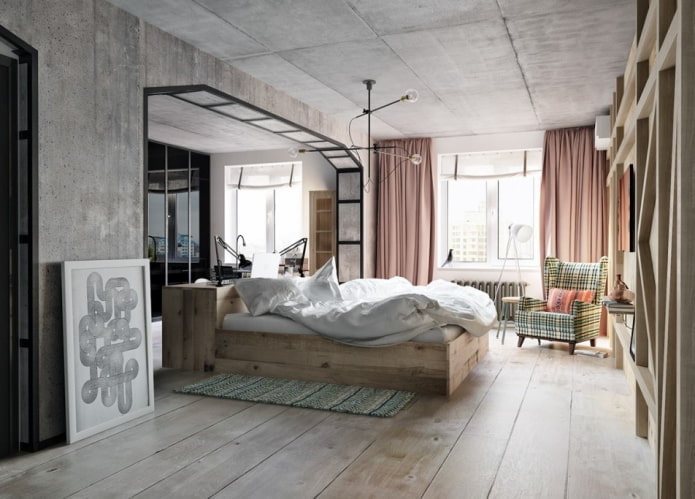 Gipskartonbogen im Innenraum im Loft-Stil