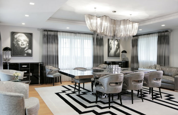 Wohnzimmer in Metallic-Farben