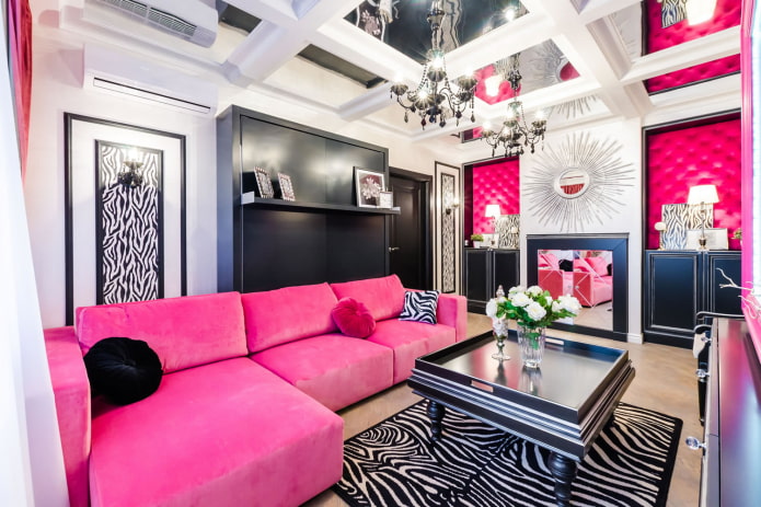 Rosa Akzente im Interieur