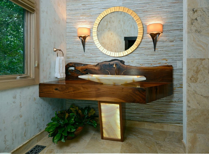 Bambustapete im Badezimmer