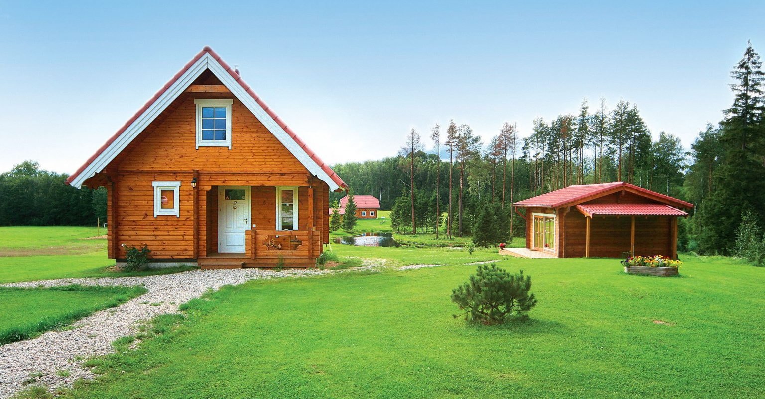 ein Badehaus im Stil eines Hauses