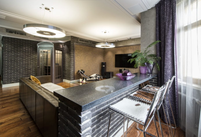 Bartheke im Flur im Loft-Stil