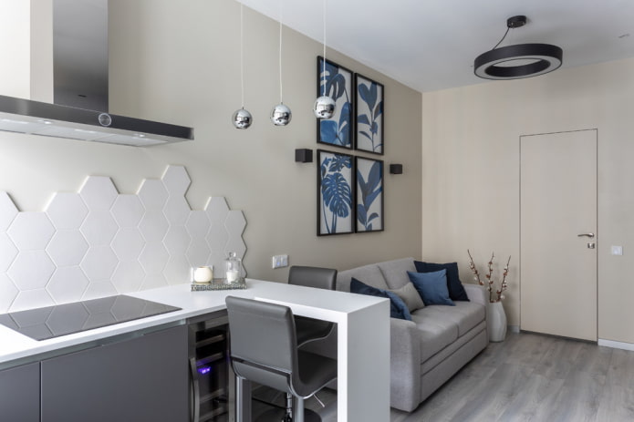 Eckbartheke im Wohnzimmer