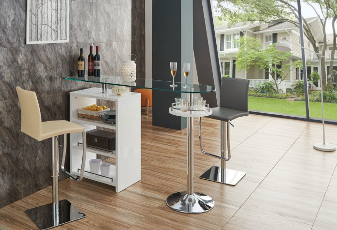 Glasbartheke im Innenraum