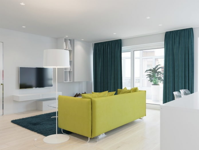 Wohnzimmer-Innenarchitektur in Weißtönen