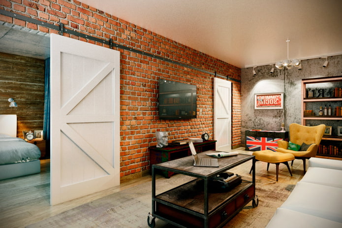 weiße Türen im Loft-Stil