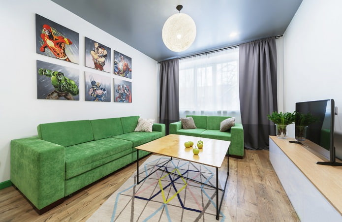 Weiße Wände im Wohnzimmerdesign 