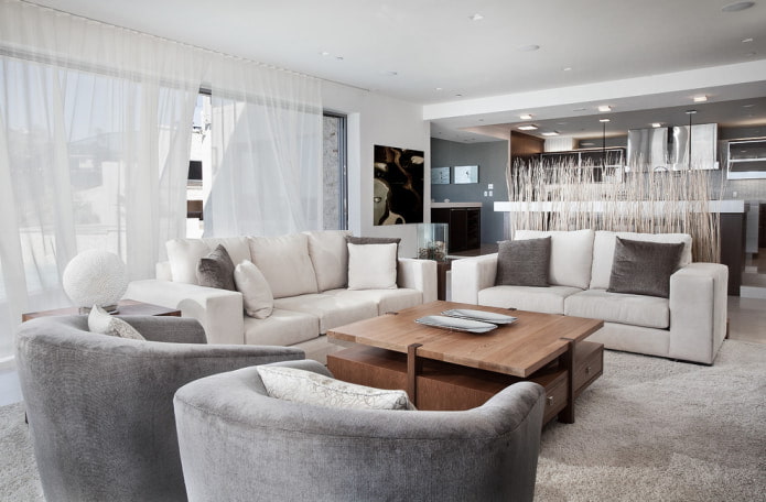Weiß-beiges Sofa
