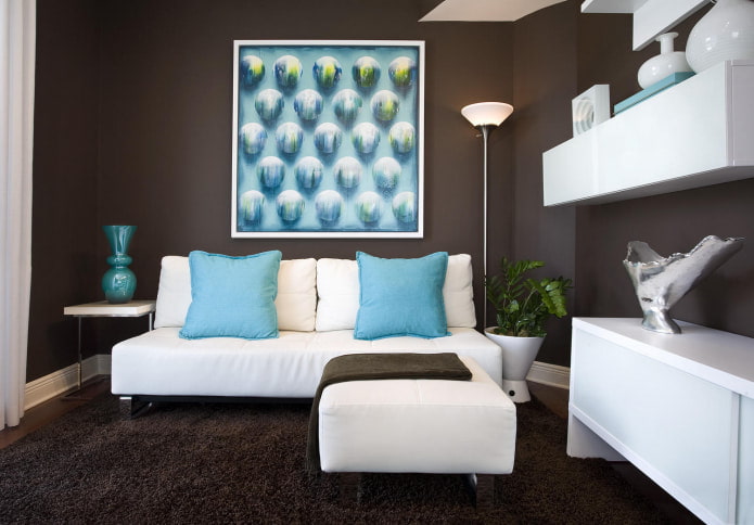 Weiß-blaues Sofa