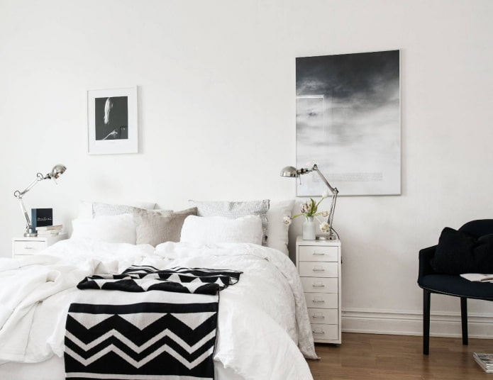 Schwarz-weißes Schlafzimmer
