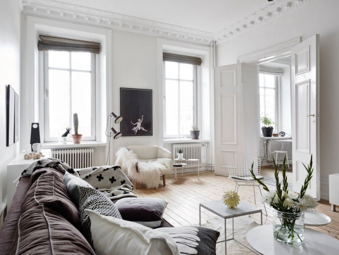 Wohnzimmer im Scandi-Stil